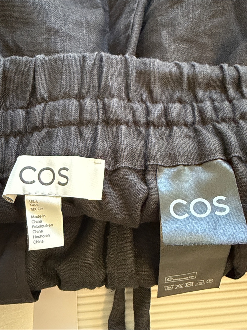 COS Black Elastic-Waist Linen Shorts - Picture 5 of 6